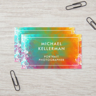 Carte De Visite Peinture à l'aquarelle arc-en-ciel