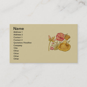 Carte De Visite Peinture à l'aquarelle des champignons papillons