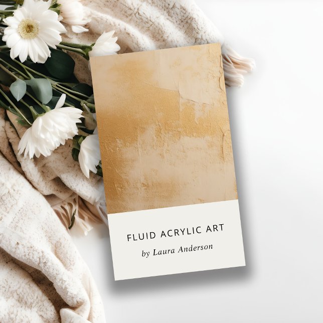 Carte De Visite Peinture à l'huile d'or beige peinte artistique cl (Créateur téléchargé)