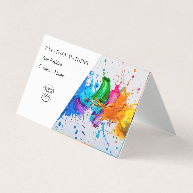 Carte De Visite Peinture à l'huile I moderne Abstrait (Devant)