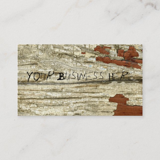 Carte De Visite Peinture à peeling Shabby en bois de grange récupé (Devant)
