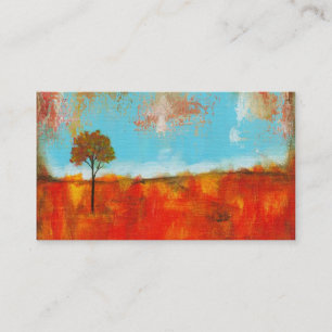 Carte De Visite Peinture abstraite d'art d'arbre de paysage