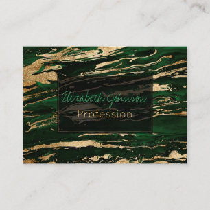 Carte De Visite Peinture Abstraite marbrée élégante verte et do