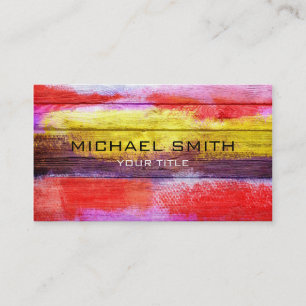 Carte De Visite Peinture acrylique couleur art sur bois #2