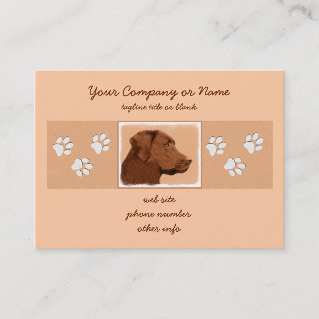 Carte De Visite Peinture au chocolat de Labrador Retriever - Dog A (Devant)