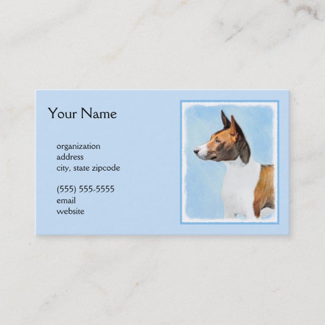 Carte De Visite Peinture Basenji - Belle Art Original (Devant)