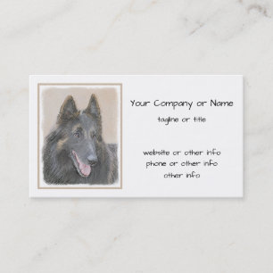 Carte De Visite Peinture belge Tervuren - Cute Original Chien Art