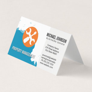 Carte De Visite Peinture bleue Outils main de menuiserie
