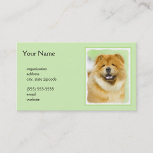 Carte De Visite Peinture Chow Chow - Joli art original chien