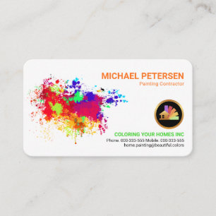 Carte De Visite Peinture colorée Splatter Accueil Peintre