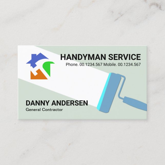 Carte De Visite Peinture créative Pinceau Accueil Rénovation (Devant)