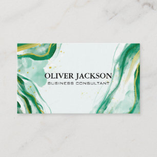 Carte De Visite Peinture d'aquarelle artistique verte