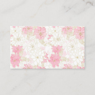 Carte De Visite Peinture d'aquarelle florale élégante rose et or
