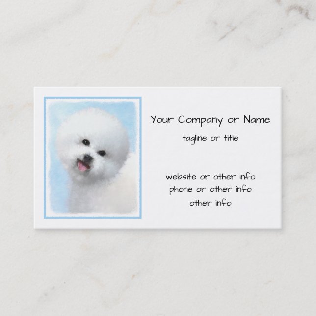 Carte De Visite Peinture de Bichon Frise - Cute Original Dog Art (Devant)