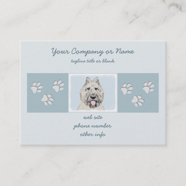 Carte De Visite Peinture de Bouvier des Flandres - Art original de (Devant)