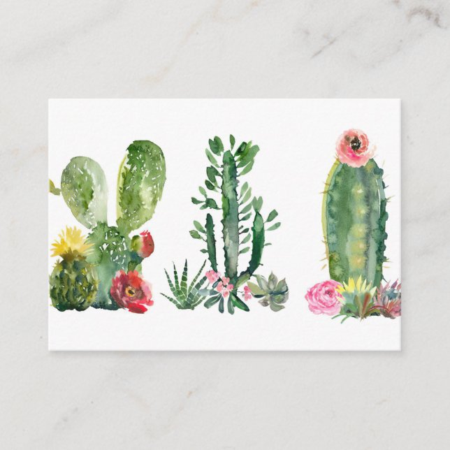Carte De Visite Peinture de cactus aquarelle (Devant)