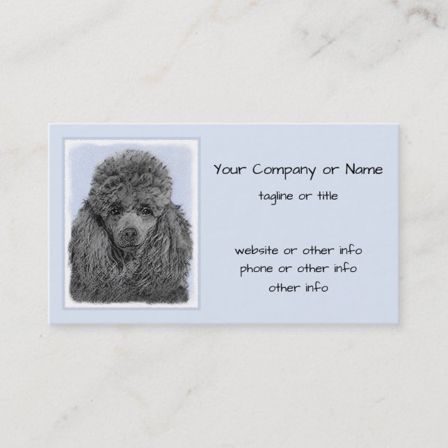 Carte De Visite Peinture de caniche Miniature Jouet noir Art origi (Devant)