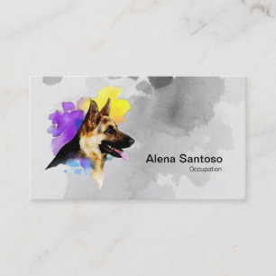 Carte De Visite Peinture de chien de berger allemand