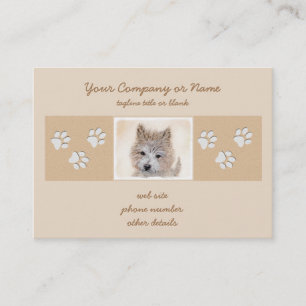 Carte De Visite Peinture de Chiot de Cairn Terrier - Art original 