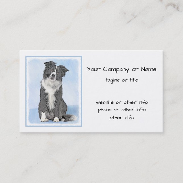 Carte De Visite Peinture de collie frontalière - Belle art origina (Devant)