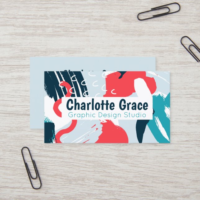 Carte De Visite Peinture de conception graphique Splash personnali (Devant/Arrière en situation)