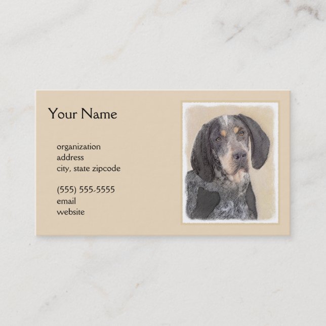 Carte De Visite Peinture de linge bluetick - mignon chien original (Devant)