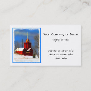 Carte De Visite Peinture de phare rouge - Art original