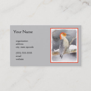Carte De Visite Peinture de pic à ventre rouge Art original
