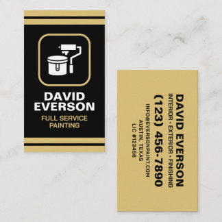 Carte De Visite Peinture de Service Complet Élégant Or Noir