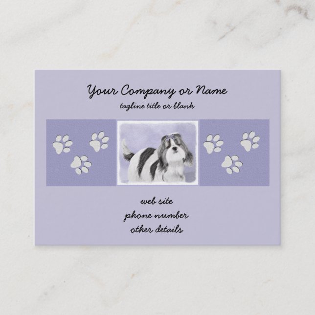 Carte De Visite Peinture de Shih Tzu - art original mignon de (Devant)