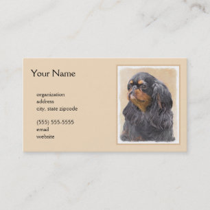 Carte De Visite Peinture de Spaniel Toy Anglais Art Animalier Orig
