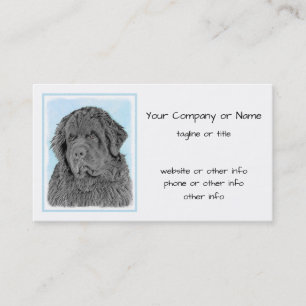 Carte De Visite Peinture de Terre-Neuve - Cute Original Dog Art
