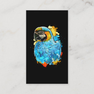 Carte De Visite Peinture d'oiseaux de perroquet bleu macaw couleur