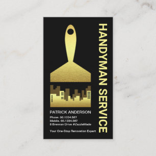 Carte De Visite Peinture d'or Ville Silhouette #ZazzleMade