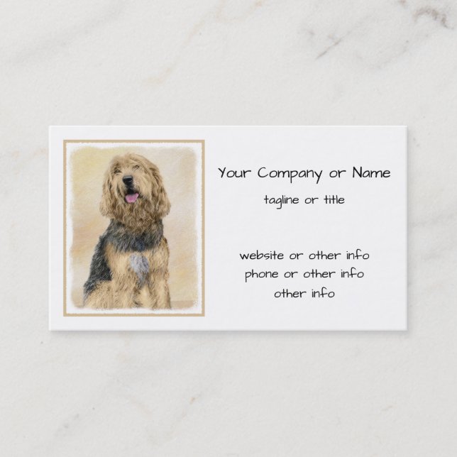 Carte De Visite Peinture d'Otterhound - Joli art original de chien (Devant)