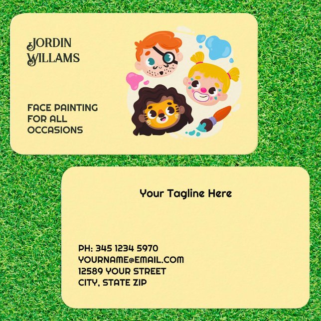 Carte De Visite Peinture faciale (Face Painting Business Cards)