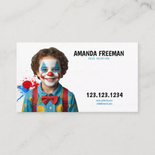 Carte De Visite Peinture faciale en bleu et blanc