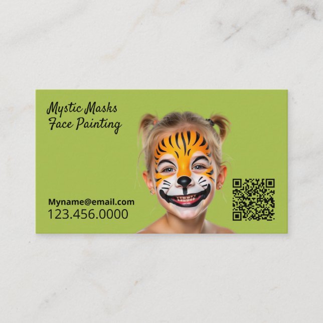 Carte De Visite Peinture faciale QR (Devant)
