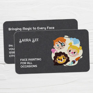 Carte De Visite Peinture faciale QR Premium personnalisée