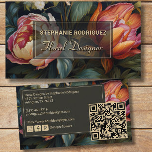 Carte De Visite Peinture florale néerlandaise luxueuse Dessin flor