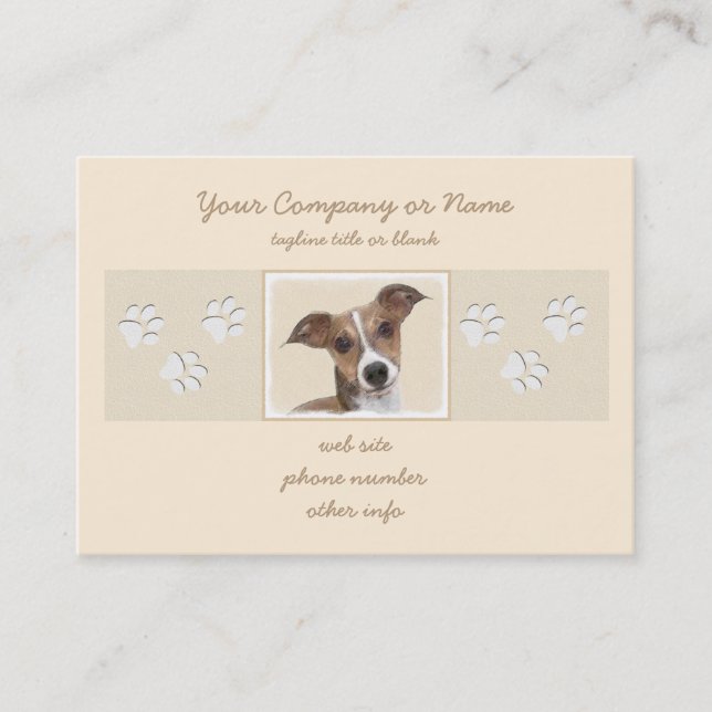 Carte De Visite Peinture italienne Greyhound - Cute Original Chien (Devant)