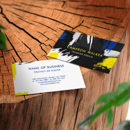 Carte De Visite Peinture - Jaune et Bleu