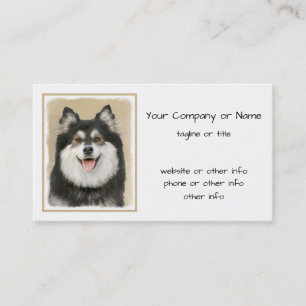 Carte De Visite Peinture Lapphund Finlandaise - Joli art original 