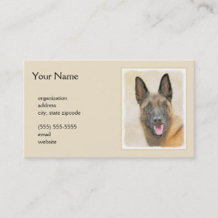Carte De Visite Peinture Malinoise belge - Cute Original Chien Art