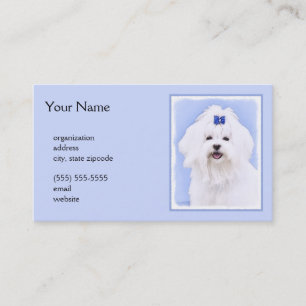 Carte De Visite Peinture maltaise - Joli art original pour chien