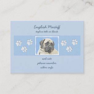 Carte De Visite Peinture Mastiff (Fawn) anglaise - Art Chien origi