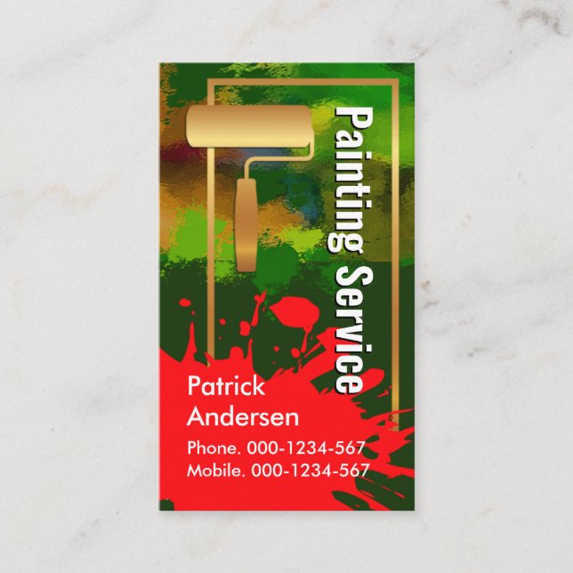 Carte De Visite Peinture or brosse sale peinture murale Splatter (Devant)
