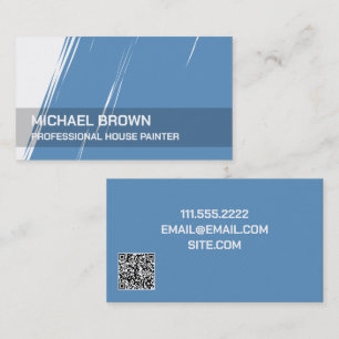 Carte De Visite Peinture Peintre QR Bleu