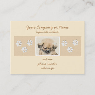 Carte De Visite Peinture Pekingese - Cute Original Chien Art