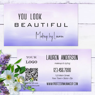 Carte De Visite Peinture professionnelle Lilac QR Code Beauté